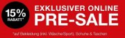Galeria Kaufhof Presale mit 15% Rabatt auf Fashion inkl. Taschen und Schuhe