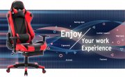 Gaming Stuhl mit Kopfst&uuml;tze Lendenkissen Fu&szlig;st&uuml;tze