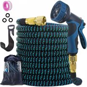 Gantan 30m erweiterbarer Gartenschlauch + robuste Metall-Handspr&uuml;hd&uuml;se