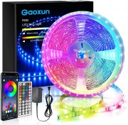 Gaoxun 10 Meter RGB LED Streifen mit Musik Sync steuerbar via App und Fernbedienung