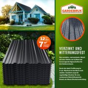 Gardebruk 12er-Set 7m&sup2; Trapezbleche aus verzinkten Metall 129x46cm gelocht