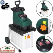 Gardebruk 3100 W Leiseh&auml;cksler bis max. 45 mm Astst&auml;rke inkl. 60 Liter Auffangbox