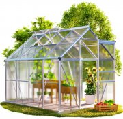 Gardebruk Gew&auml;chshaus Aluminium 4,8m&sup2; 250x190x195cm mit 2 Dachfenster und Fundament