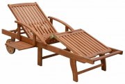 Garden Pleasure Beverly Hills 87x74x195cm Sonnenliege aus Eukalyptusholz mit Klappfunktion