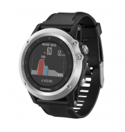 GARMIN fenix 3 HR, GPS Multisportuhr, Schwarz/Silber