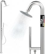 Gartendusche aus Edelstahl V2A/304 mit Handbrause im Angebot