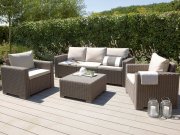 Gartenm&ouml;bel-Set Lounge-Gruppe Mombasa Polyrattan Cappuccino/Sand 4-tlg. f&uuml;r 491,94 Euro