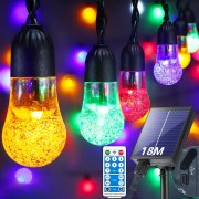 GCMacau 15+3m Solar Outdoor Lichterkette Warmwei&szlig; und Bunt