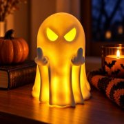 Geisterlampe mit Mittelfinger-Geste f&uuml;r Halloween oder als Deko