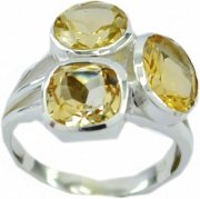 Gemsonclick Citrin Ring aus 925 Sterling Silber jetzt stark reduziert