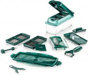 Genius Nicer Dicer Plus 14-teilig Obst- und Gem&uuml;seschneider Smaragdgr&uuml;n