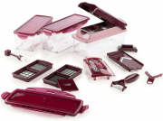Genius Nicer Dicer Plus Gem&uuml;seschneider 18 Teile rubinrot