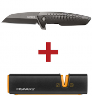 Gerber Taschenklappmesser Razorfish + Fiskars XSharp Axt- und Messersch&auml;rfer Set 