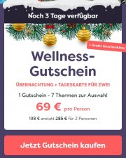 Geschenk-Tipp: &Uuml;bernachtung inkl. Fr&uuml;hst&uuml;ck + Eintritt in eine von 7 Thermen f&uuml;r 69&euro; inkl. Geschenk