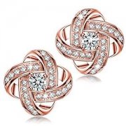 ❤Geschenke f&uuml;r Mama❤ Sirila - Satelliten Serie - 925 Sterling Silber Rosengold Ohrringe f&uuml;r Damen