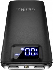 GETIHU 10000mAh Powerbank mit LED Display und Flashlight