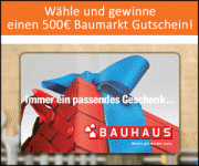 Gewinnt ein 500&euro; Baumarktgutschein von OBI, Bauhaus oder Hornbach