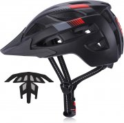 GIEMIT Fahrradhelm mit abnehmbarem Visier und LED R&uuml;cklicht
