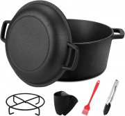 Gifort 4,7 Liter Gusseisen Dutch Oven Feuertopf Set mit Zubeh&ouml;r