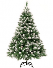 GIGALUMI K&uuml;nstlicher Weihnachtsbaum mit Schnee-Effekt 150cm inkl. Metallst&auml;nder