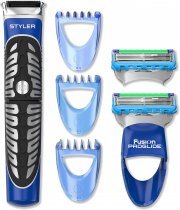 Gillette Fusion 5 ProGlide Styler Rasierer Herren mit Trimmer + 2 Rasierklingen + 3 Kammaufs&auml;tze