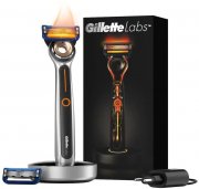 Gillette Labs Heated Razor beheizter Herren Nassrasierer + 2 Rasierklingen + Ladestation
