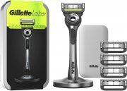 Gillette Labs Nassrasierer mit Reinigungs-Element, Reise-Etui und 5 Rasierklingen