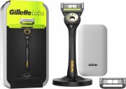 Gillette Labs Premium-Magnetdock Nassrasierer mit Reinigungs-Element + Reise-Etui + 2 Rasierklingen