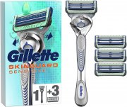 Gillette SkinGuard Sensitive Flexball Rasierer + 4 Rasierklingen