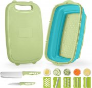 Gintan 9 in 1 Multifunktion K&uuml;chenbrett mit 5 Gem&uuml;seschneider