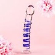 Glasdildo mit Spiralstruktur (VSK bis zu 5,97&euro;)