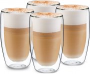 Glaswerk 4er Set doppelwandige Thermoglas Kaffeetassen 450 ml