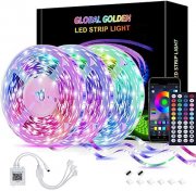 GLOBAL GOLDEN 3x 5 Meter RGB LED Streifen mit Steuerung per APP und Fernbedienung und Musik Sync