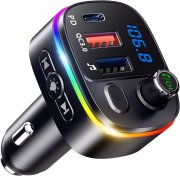 Goigrn Kfz Bluetooth FM Transmitter und Ladeger&auml;t mit 9 RGB Beleuchtungsmodi