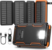 GOODaaa 25000mAh Solar Powerbank mit Taschenlampe