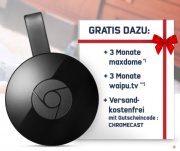 Google Chromecast inklusive 3 Monate waipu.tv und 3 Monate maxdome Abo f&uuml;r 34,99&euro;