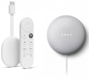 Google Chromecast mit Google TV + Google Nest Mini Smarter Lautsprecher mit Sprachsteuerung
