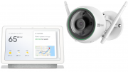 Google Nest Hub (2. Generation) Smart Display mit Sprachsteuerung + Ezviz C3N Au&szlig;enkamera