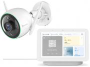 Google Nest Hub (2. Generation) Smart Display mit Sprachsteuerung + Ezviz C3N WLAN IP Au&szlig;enkamera