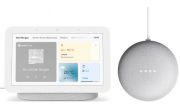 Google Nest Hub (2. Generation) Smart Display mit Sprachsteuerung + Google Nest Mini (2. Generation)