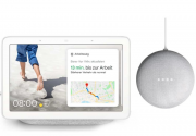 Google Nest Hub Smart Display mit Sprachsteuerung + Nest Mini Smart Lautsprecher mit Sprachsteuerung