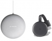 Google Nest Mini - Smarter Lautsprecher mit Sprachsteuerung + Google Chromecast - 3. Generation