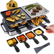 GOURMETmaxx 2-in-1 Raclette mit Steinplatte und Aluminiumplatte inkl. 8 Pf&auml;nnchen
