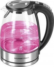GOURMETmaxx Glas Wasserkocher mit LED Temperaturwahl 