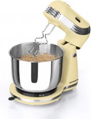 GOURMETmaxx Retro K&uuml;chenmaschine mit 3 Liter Edelstahlsch&uuml;ssel inkl. Schneebesen und Knethaken
