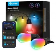 Govee Lichterkette Au&szlig;en / 15 LEDs / 15 Meter / Smart LED Wifi RGBICW Gl&uuml;hbirnen / IP65 Wasserdicht