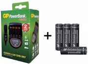 GP PowerBank H500 Ladeger&auml;t + 4 St&uuml;ck GP Batteries ReCyko+Pro HR06 Mignon (AA)-Akkus