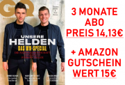 4 Monate GQ freihaus nur 14,13&euro; + 15&euro; Amazon Gutschein gratis