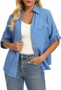 GRACE KARIN Leinenbluse mit 3/4-&Auml;rmeln f&uuml;r nur 16,99&euro; bei Amazon