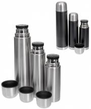 GR&Auml;WE Isolierflaschen-Set 3-teilig Edelstahl schwarz oder silber